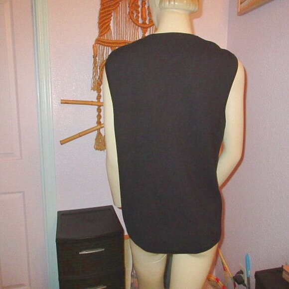 Vtg Christine Alexander Cardigan Sweater Vest Size L Rhinestones Knit Sleeveless - Picture 7 of 12